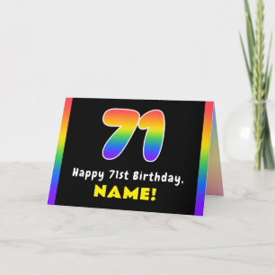 Carte 71e Anniversaire: Arc-en-ciel coloré # 71, Nom per