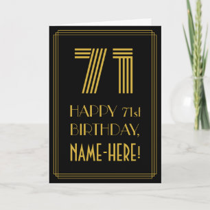 Carte 71e anniversaire : Art Déco Inspiré Look "71" & No