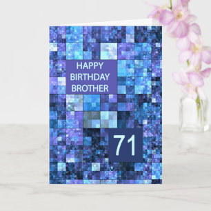 Carte 71e Anniversaire Frère, Carrés bleus,