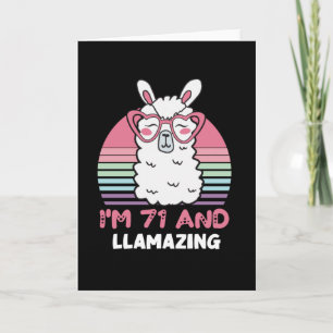 Carte 71e anniversaire Llamazing Llama 71 ans Anniversai