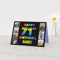 71e anniversaire : Rainbow Text, Custom Photos & N