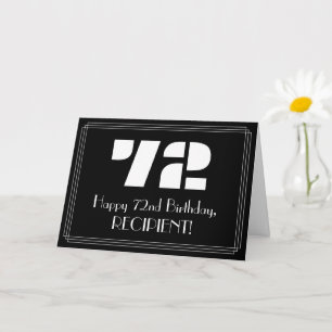 Carte 72e anniversaire : Art Déco Inspiré Look "72" & No