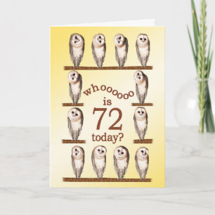 Carte 72e anniversaire, Curious owls card.