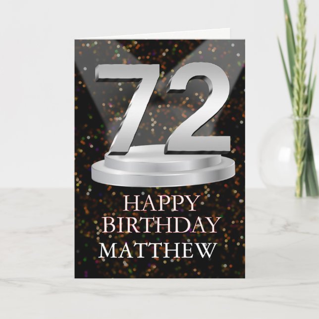 Carte 72e anniversaire Points saillants Ajouter une cart (Devant)