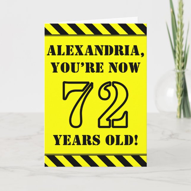 Carte 72e anniversaire : texte de style crayon amusant,  (Devant)