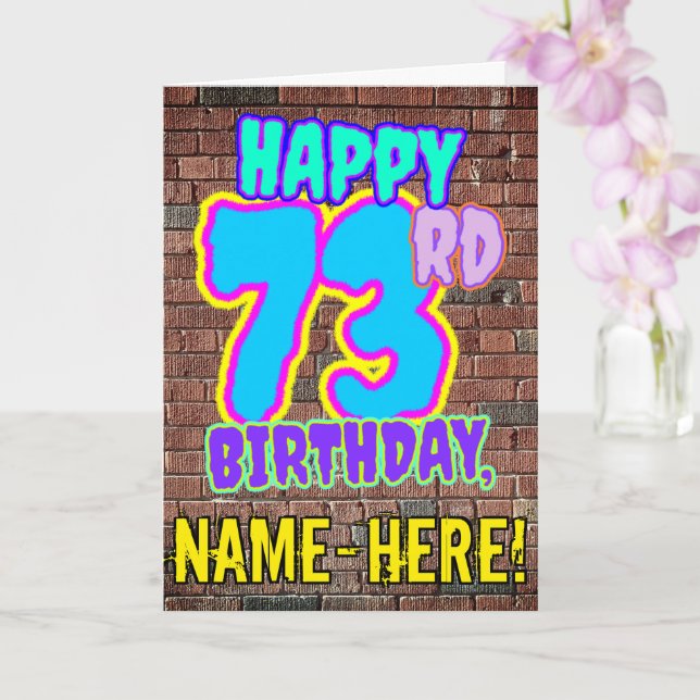 Carte 73e anniversaire - Amusant, Graffiti urbain inspir (Orchidée)