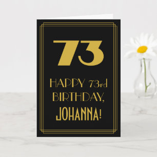 Carte 73e Anniversaire – Apparence inspirée d'Art Déco "