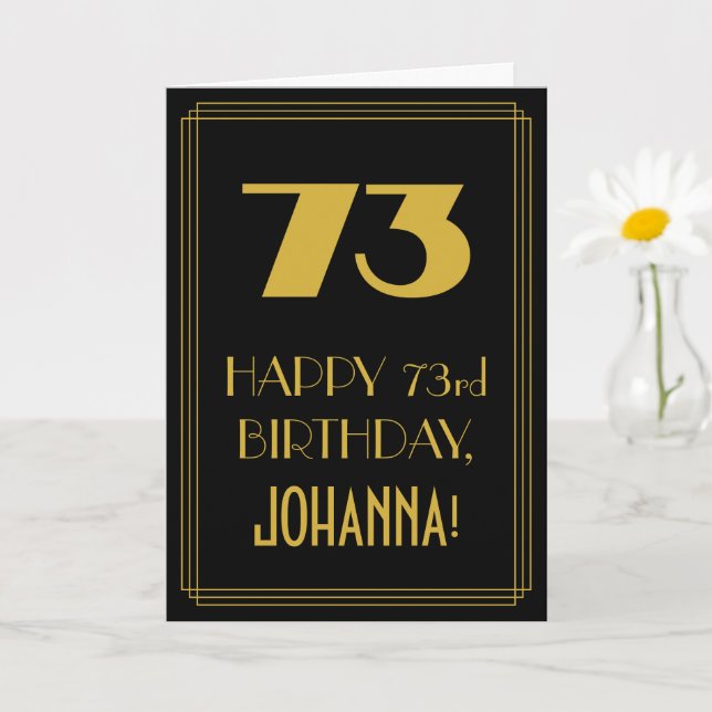 Carte 73e Anniversaire – Apparence inspirée d'Art Déco " (Petite plante)