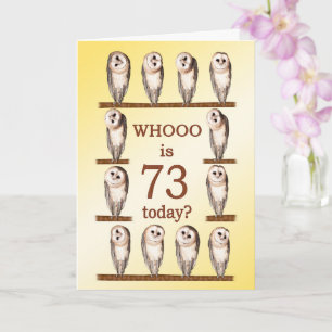 Carte 73e anniversaire, Chouettes curieuses