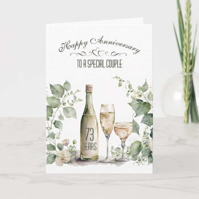 Carte 73e anniversaire de mariage Wine and Ivy   (Devant)