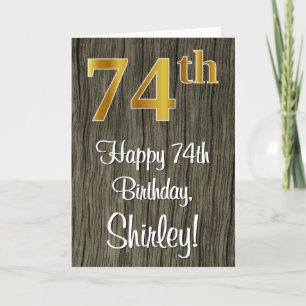 Carte 74e anniversaire : Elégant Faux Gold Look #, Faux