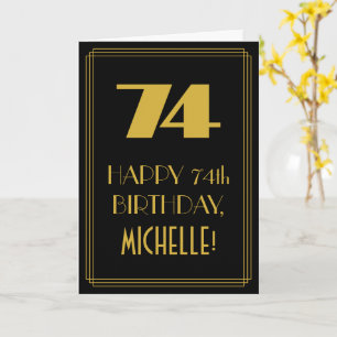 Carte 74e Anniversaire ~ Look inspiré de l'Art Déco "74"