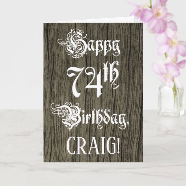 Carte 74e anniversaire : Texte élégant et raffiné; Faux  (Orchidée)
