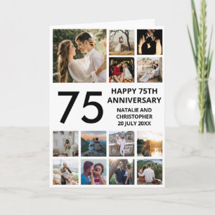 Carte 75e anniversaire 13 photo Collage noir et blanc