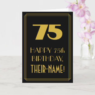 Carte 75e anniversaire - Art Déco Inspiré Look "75" & No