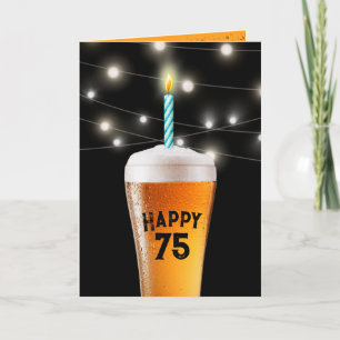 Carte 75e Anniversaire Bière à bougie