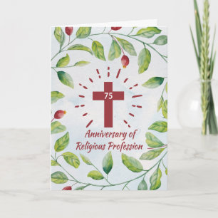 Carte 75e anniversaire de la profession religieuse à Nun