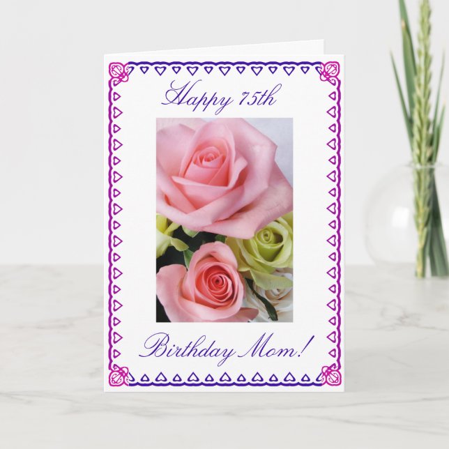 Carte 75e anniversaire de maman (Devant)