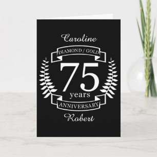 Carte 75e ANNIVERSAIRE Mariage DIAMOND GOLD
