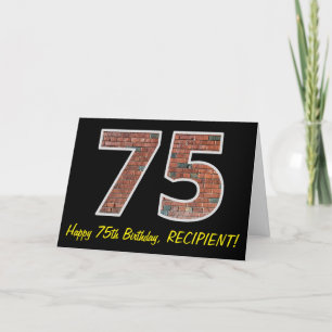 Carte 75e anniversaire - Motif de mur de briques "75" av