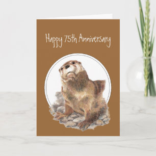 Carte 75e Anniversaire Otter Be Fier, Félicitations