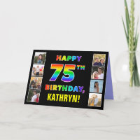 75e anniversaire : Rainbow Text, Custom Photos & N