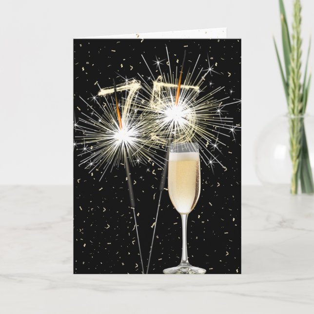 Carte 75e anniversaire Sparklers au vin blanc (Devant)