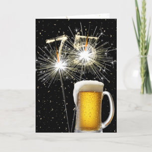 Carte 75e anniversaire Sparklers avec Beer Mug