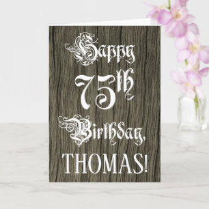 Carte 75e anniversaire : Texte élégant et raffiné; Faux 