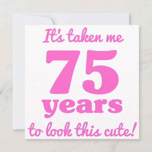 Carte 75ème anniversaire mignon pour les femmes (Devant)