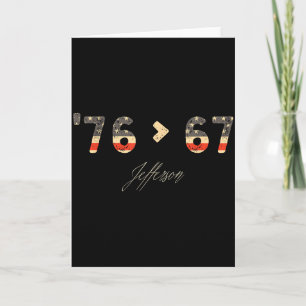 Carte 76 > 67 Jefferson Six Seven Mème pour Gen Alpha