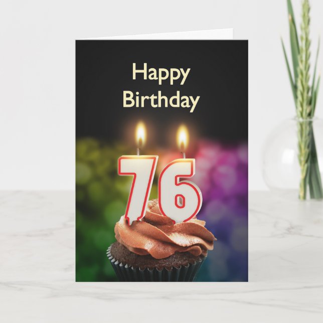 Carte 76e anniversaire avec bougies (Devant)