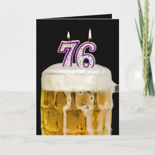 Carte 76e Anniversaire Bière en noir