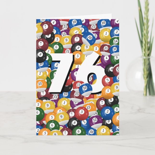 Carte 76e anniversaire Billiard Balls (Devant)