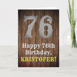 Carte 76e anniversaire : Country Western Inspiré Look, N
