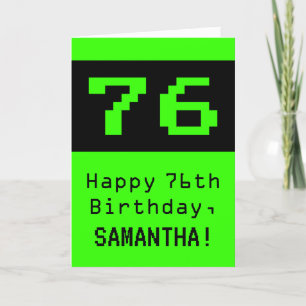 Carte 76e anniversaire : Nerdy / Geeky Style "76" et nom