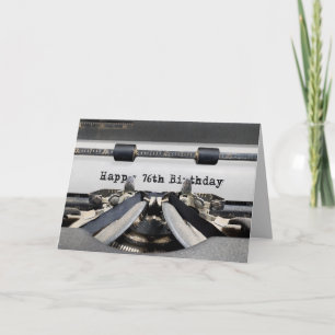 Carte 76e anniversaire Retro Typewriter