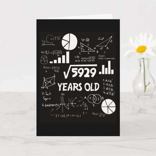 Carte 77 Ans Enseignant en mathématiques Anniversaires 7 (Petite plante)