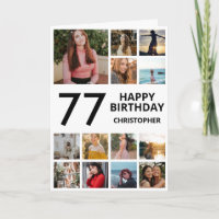 77e anniversaire Collage photo 13 photos noir blan