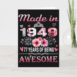 Carte 77e anniversaire fait en 1949 77 ans d'être génial