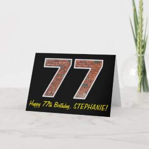 Carte 77e anniversaire - Motif de mur de briques "77" av