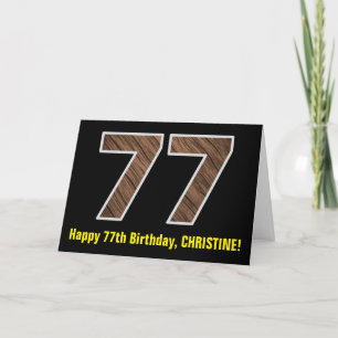 Carte 77e anniversaire : Nom + Faux Motif de céréales bo