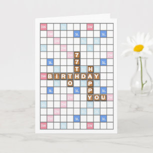 Carte 77e anniversaire, Word Game Board