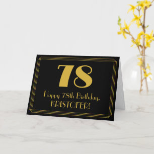 Carte 78e anniversaire : Art Déco Inspiré Look "78" + No
