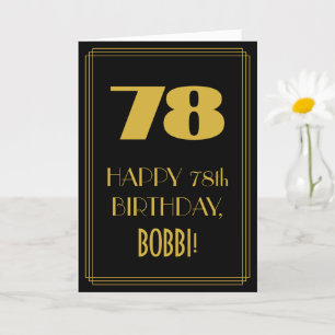 Carte 78e anniversaire - Art Déco Inspiré Look "78" & No