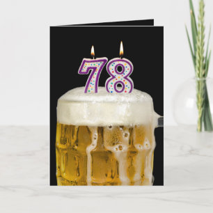 Carte 78e Anniversaire Bière en noir