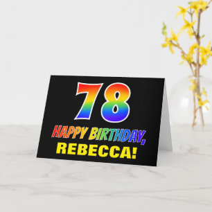 Carte 78e anniversaire : Bold, amusant, simple, arc-en-c