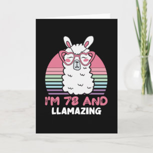 Carte 78e anniversaire Llamazing Llama 78 ans Anniversai