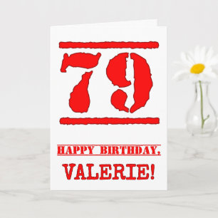 Carte 79e anniversaire : Amusant, Timbre en caoutchouc r