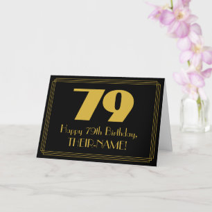 Carte 79e anniversaire : Art Déco Inspiré Look "79" & No